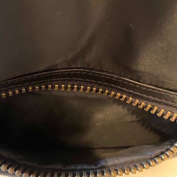 Moschino Black Nylon Handbag Leather Detailing VINTAGE Designer Luxury Italy - Picture 6 of 16
